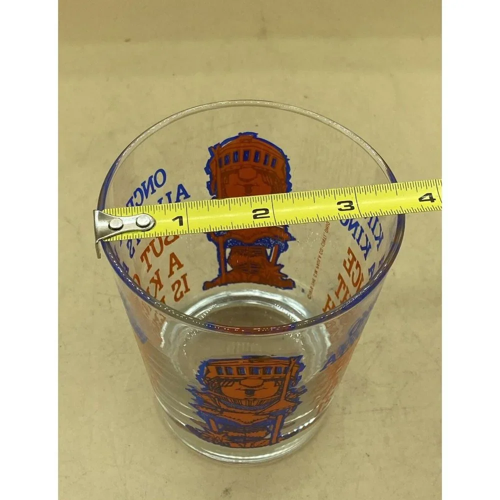 1976 Novelty Rocks Cocktail Glass Once a King/Knight C.M. Paula 4.5”